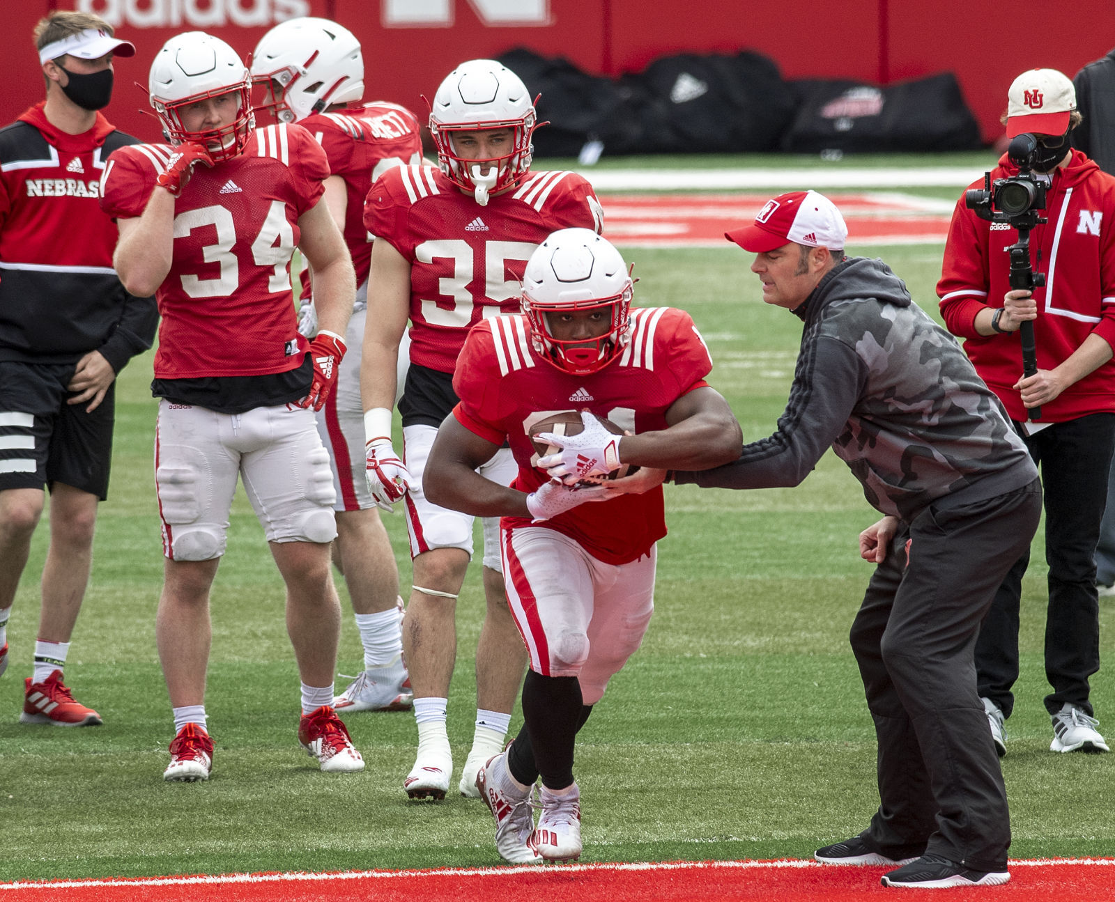 Nebraska football practice, 4.17